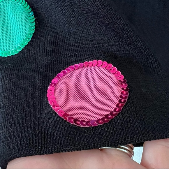 EUC Bellepointe Knit Sweater in Black with Pastel Sequined Detail size Large - Picture 7 of 12